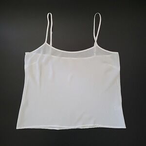 Gap Silk Cami Top Medium White Sheer Chic Coquette Cottage Luxury Minimalist